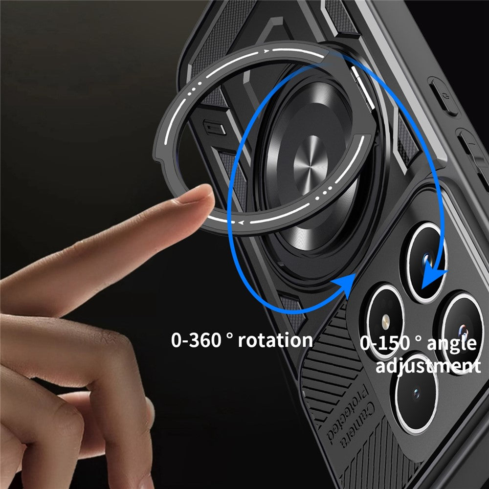 For Xiaomi 17 Magnetic Case Rotating Kickstand TPU + PC Phone Cover