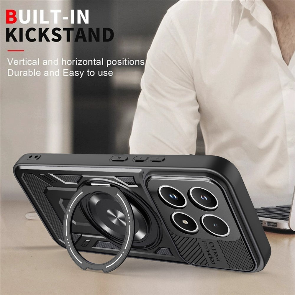 For Xiaomi 17 Magnetic Case Rotating Kickstand TPU + PC Phone Cover