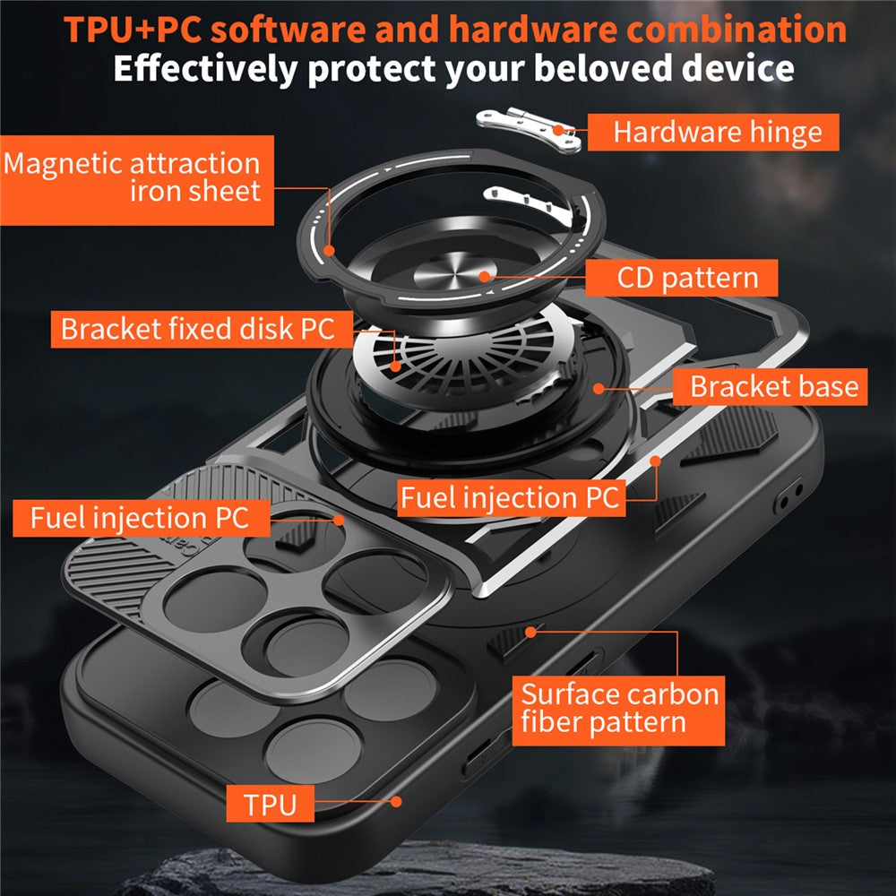 For Xiaomi 17 Magnetic Case Rotating Kickstand TPU + PC Phone Cover
