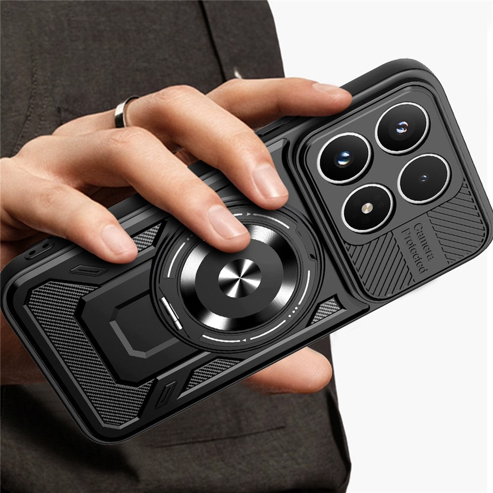 For Xiaomi 17 Magnetic Case Rotating Kickstand TPU + PC Phone Cover