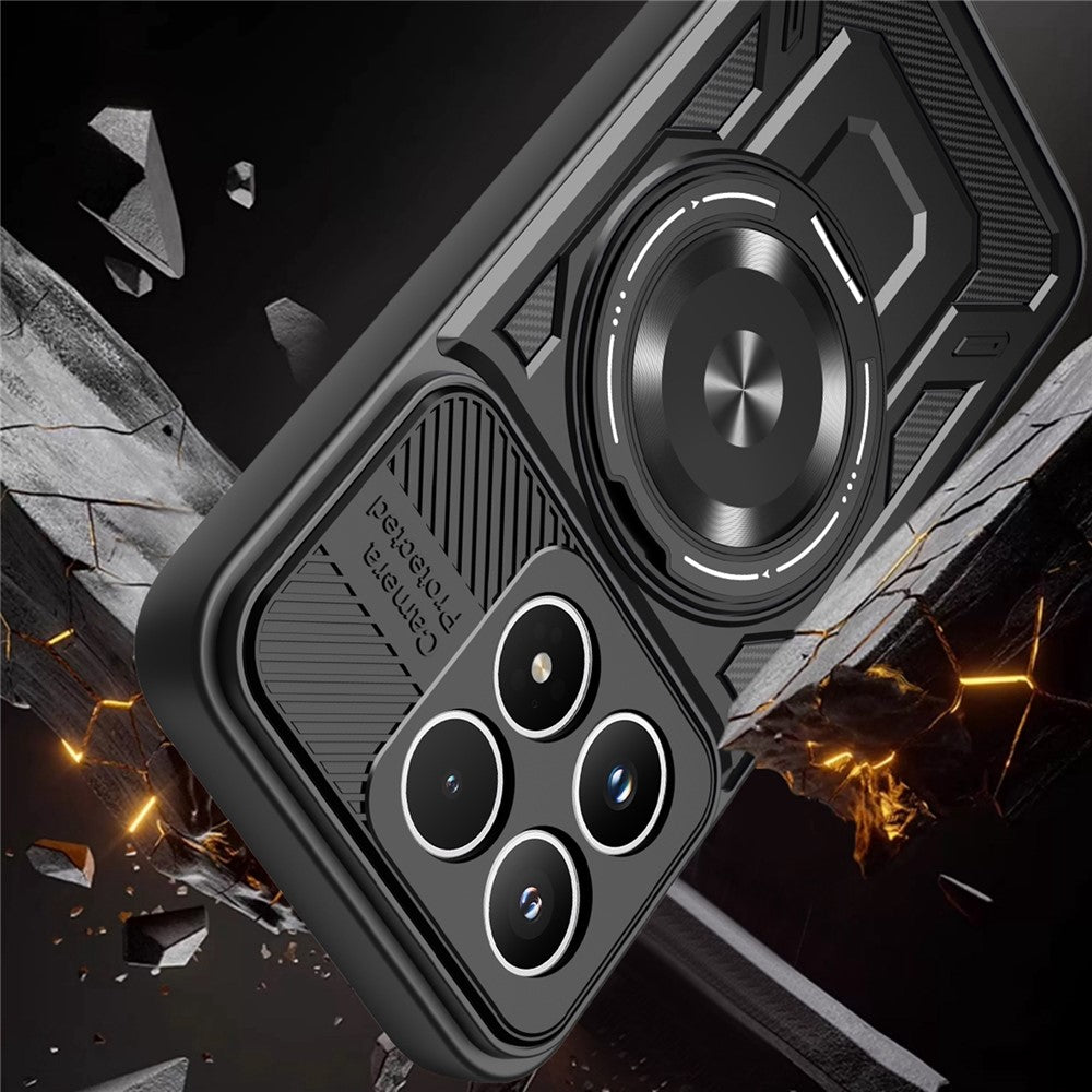 For Xiaomi 17 Magnetic Case Rotating Kickstand TPU + PC Phone Cover