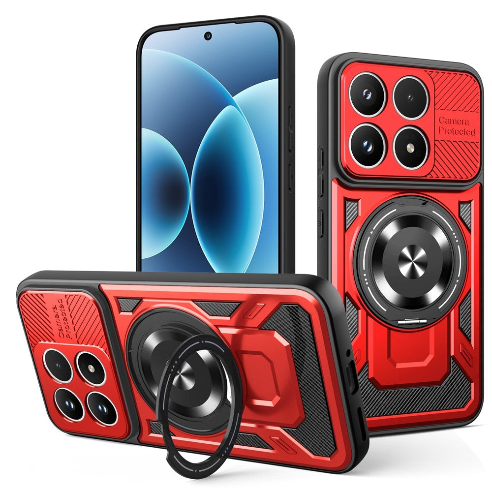 For Xiaomi 17 Magnetic Case Rotating Kickstand TPU + PC Phone Cover