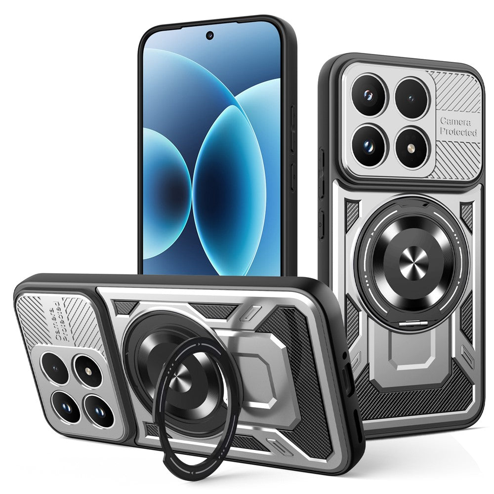 For Xiaomi 17 Magnetic Case Rotating Kickstand TPU + PC Phone Cover