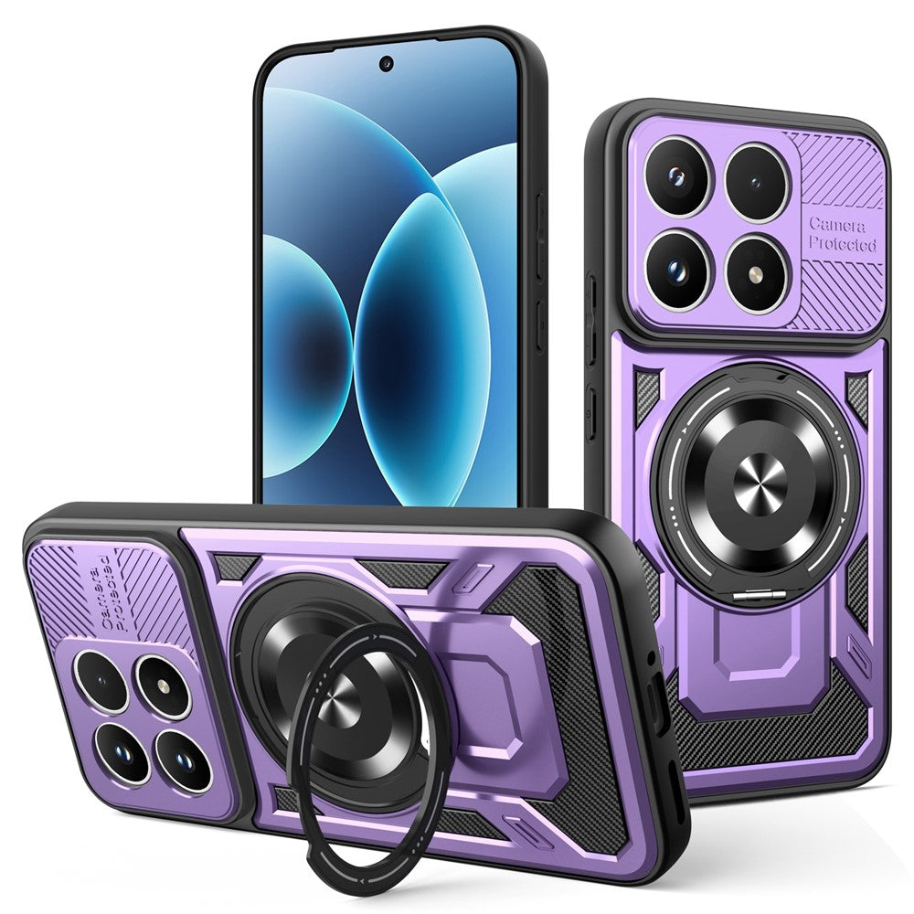 For Xiaomi 17 Magnetic Case Rotating Kickstand TPU + PC Phone Cover