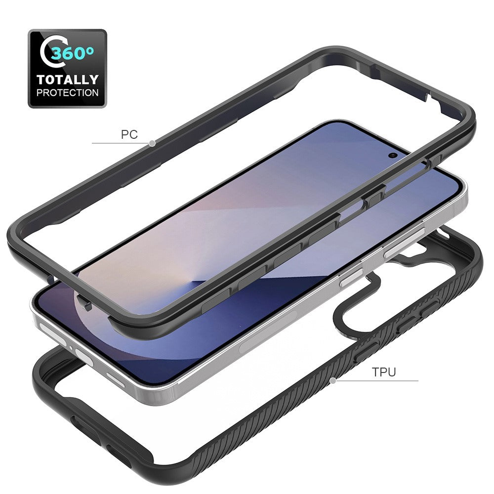 For Samsung Galaxy A37 5G Clear Case PC + TPU Phone Back Cover with PET Screen Film