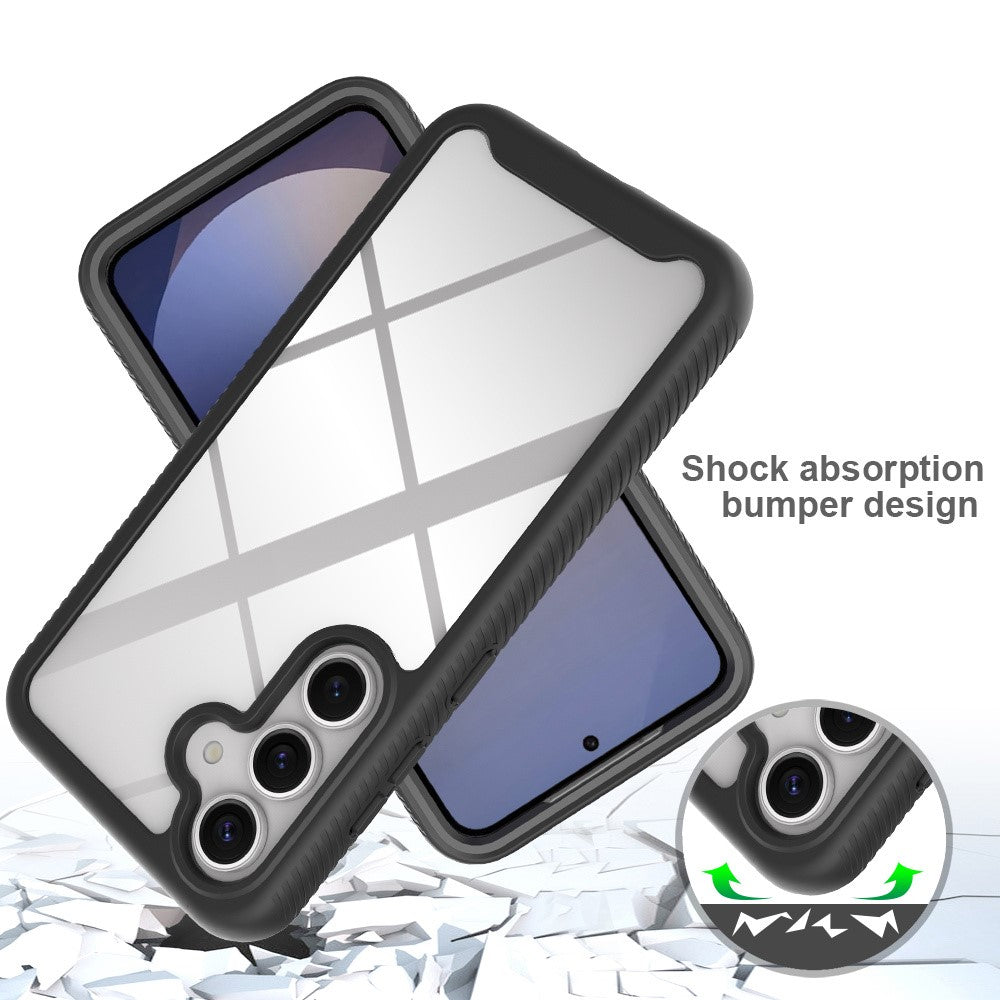 For Samsung Galaxy A37 5G Clear Case PC + TPU Phone Back Cover with PET Screen Film