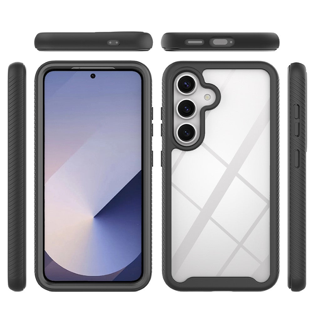 For Samsung Galaxy A37 5G Clear Case PC + TPU Phone Back Cover with PET Screen Film