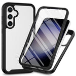 For Samsung Galaxy A37 5G Clear Case PC + TPU Phone Back Cover with PET Screen Film