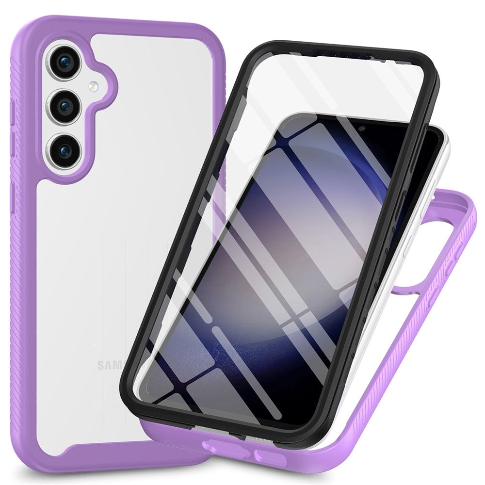 For Samsung Galaxy A37 5G Clear Case PC + TPU Phone Back Cover with PET Screen Film