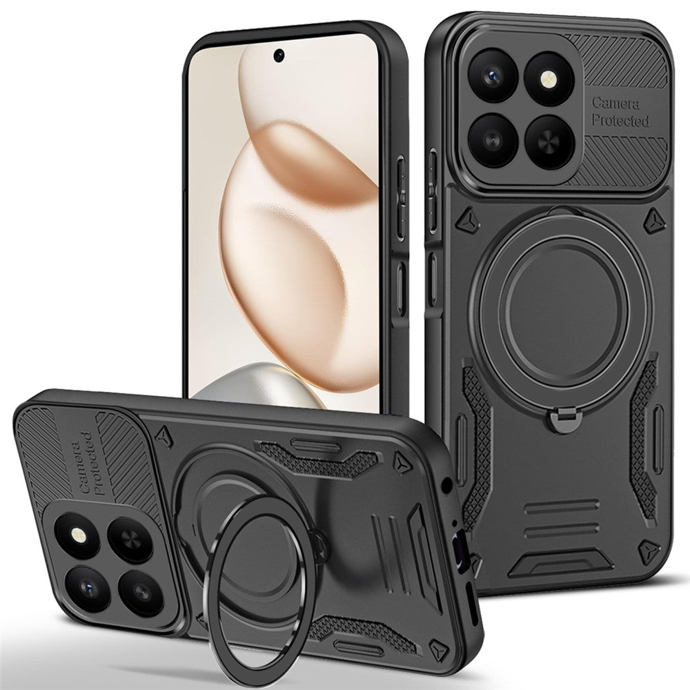 Magnetic Case For Honor 400 Smart 5G  /  400 Smart 4G  /  X7d 4G  /  X7d 5G Shockproof TPU + PC Phone Back Cover with Kickstand