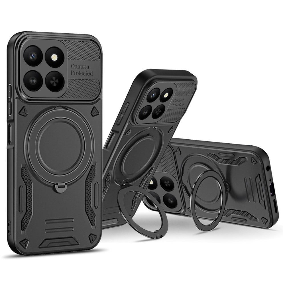 Magnetic Case For Honor 400 Smart 5G  /  400 Smart 4G  /  X7d 4G  /  X7d 5G Shockproof TPU + PC Phone Back Cover with Kickstand