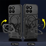 Magnetic Case For Honor 400 Smart 5G  /  400 Smart 4G  /  X7d 4G  /  X7d 5G Shockproof TPU + PC Phone Back Cover with Kickstand