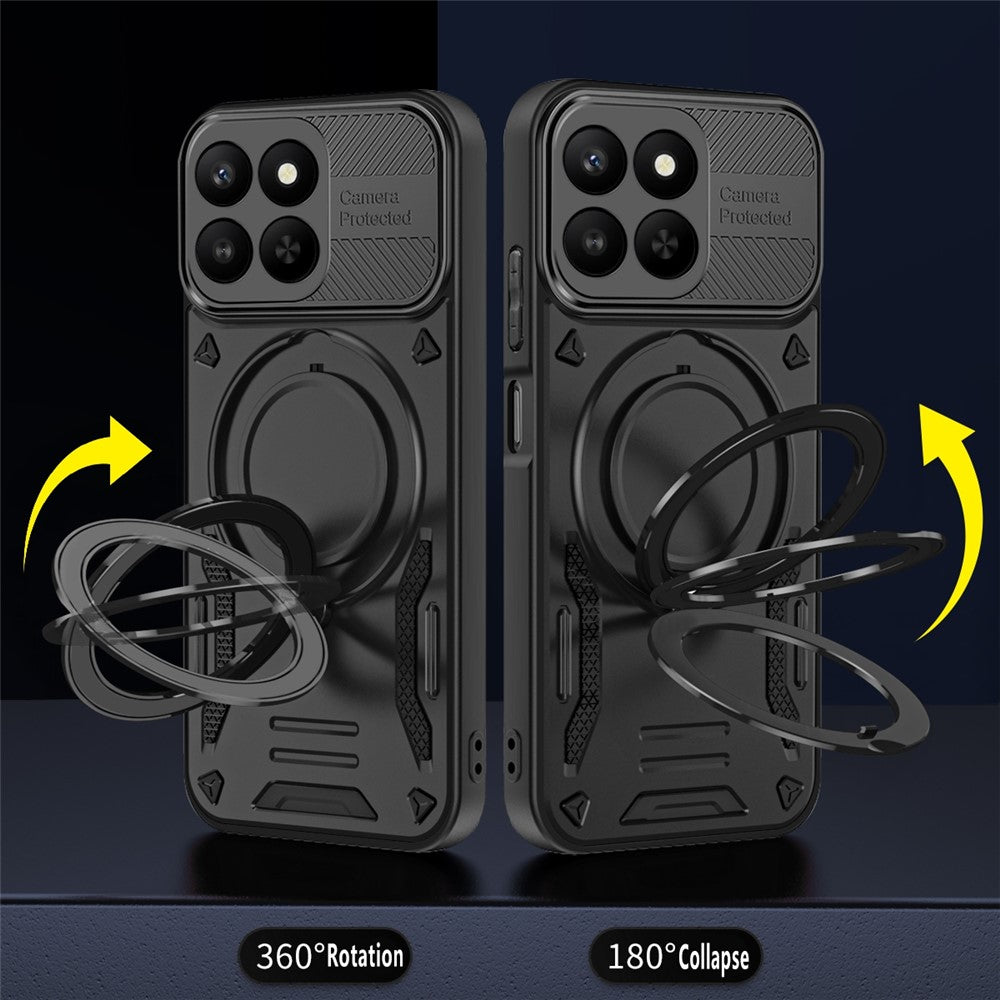 Magnetic Case For Honor 400 Smart 5G  /  400 Smart 4G  /  X7d 4G  /  X7d 5G Shockproof TPU + PC Phone Back Cover with Kickstand