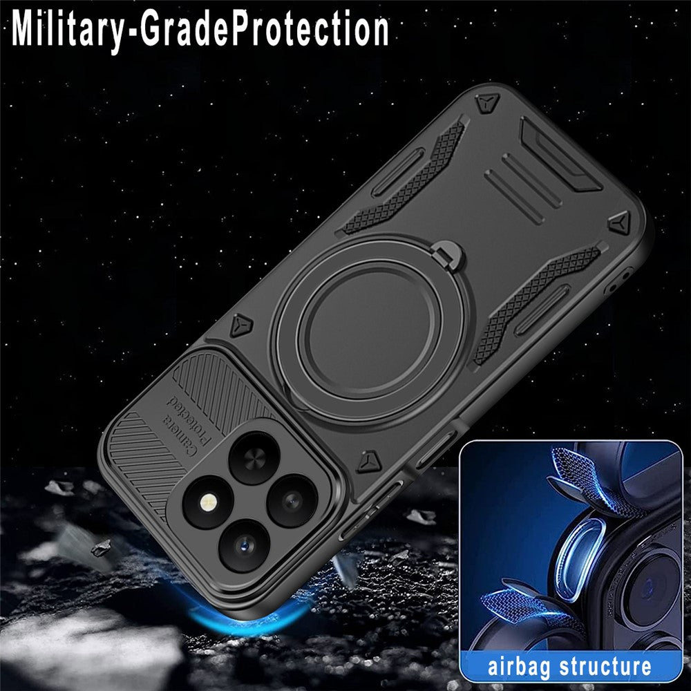 Magnetic Case For Honor 400 Smart 5G  /  400 Smart 4G  /  X7d 4G  /  X7d 5G Shockproof TPU + PC Phone Back Cover with Kickstand