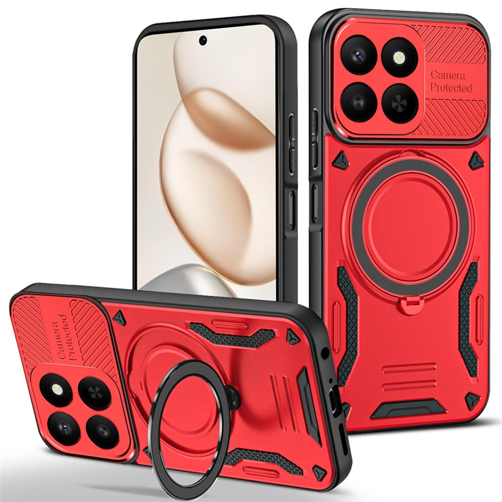 Magnetic Case For Honor 400 Smart 5G  /  400 Smart 4G  /  X7d 4G  /  X7d 5G Shockproof TPU + PC Phone Back Cover with Kickstand