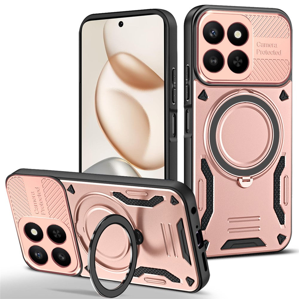 Magnetic Case For Honor 400 Smart 5G  /  400 Smart 4G  /  X7d 4G  /  X7d 5G Shockproof TPU + PC Phone Back Cover with Kickstand