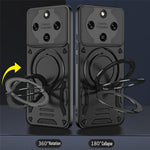 Magnetic Case For Honor Magic8 Lite 5G / X9d 5G / X70 5G Shockproof TPU + PC Phone Back Cover with Kickstand