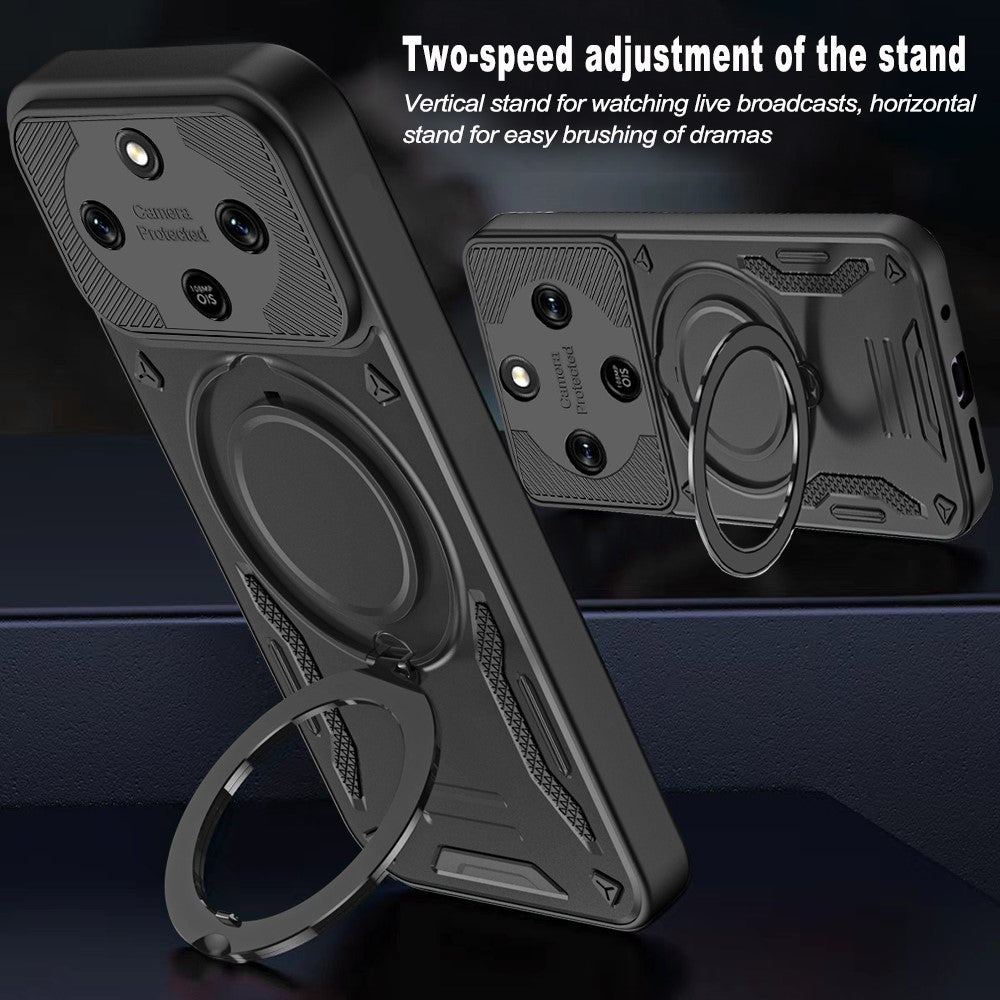 Magnetic Case For Honor Magic8 Lite 5G / X9d 5G / X70 5G Shockproof TPU + PC Phone Back Cover with Kickstand
