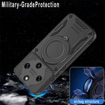 Magnetic Case For Honor Magic8 Lite 5G / X9d 5G / X70 5G Shockproof TPU + PC Phone Back Cover with Kickstand