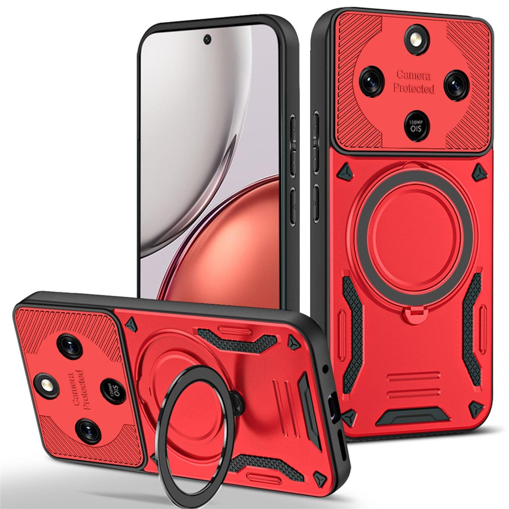Magnetic Case For Honor Magic8 Lite 5G / X9d 5G / X70 5G Shockproof TPU + PC Phone Back Cover with Kickstand