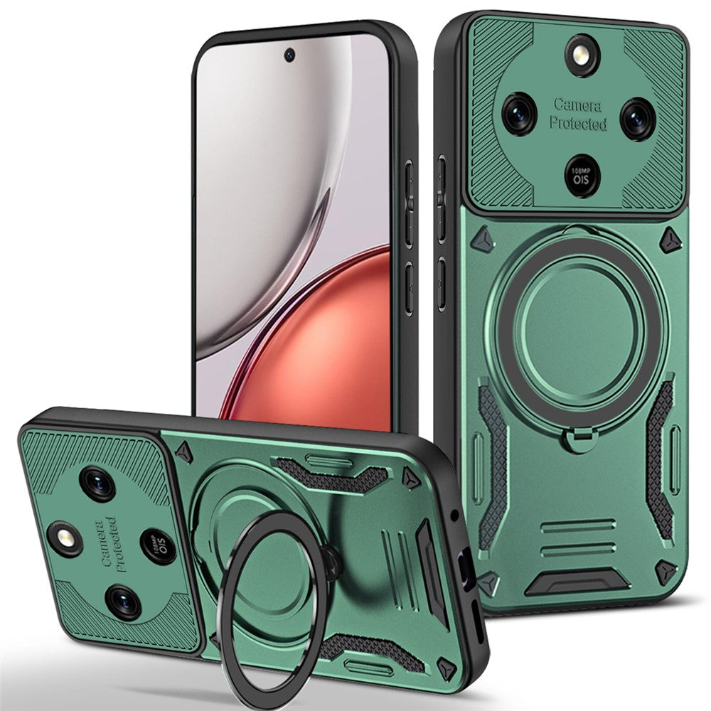 Magnetic Case For Honor Magic8 Lite 5G / X9d 5G / X70 5G Shockproof TPU + PC Phone Back Cover with Kickstand