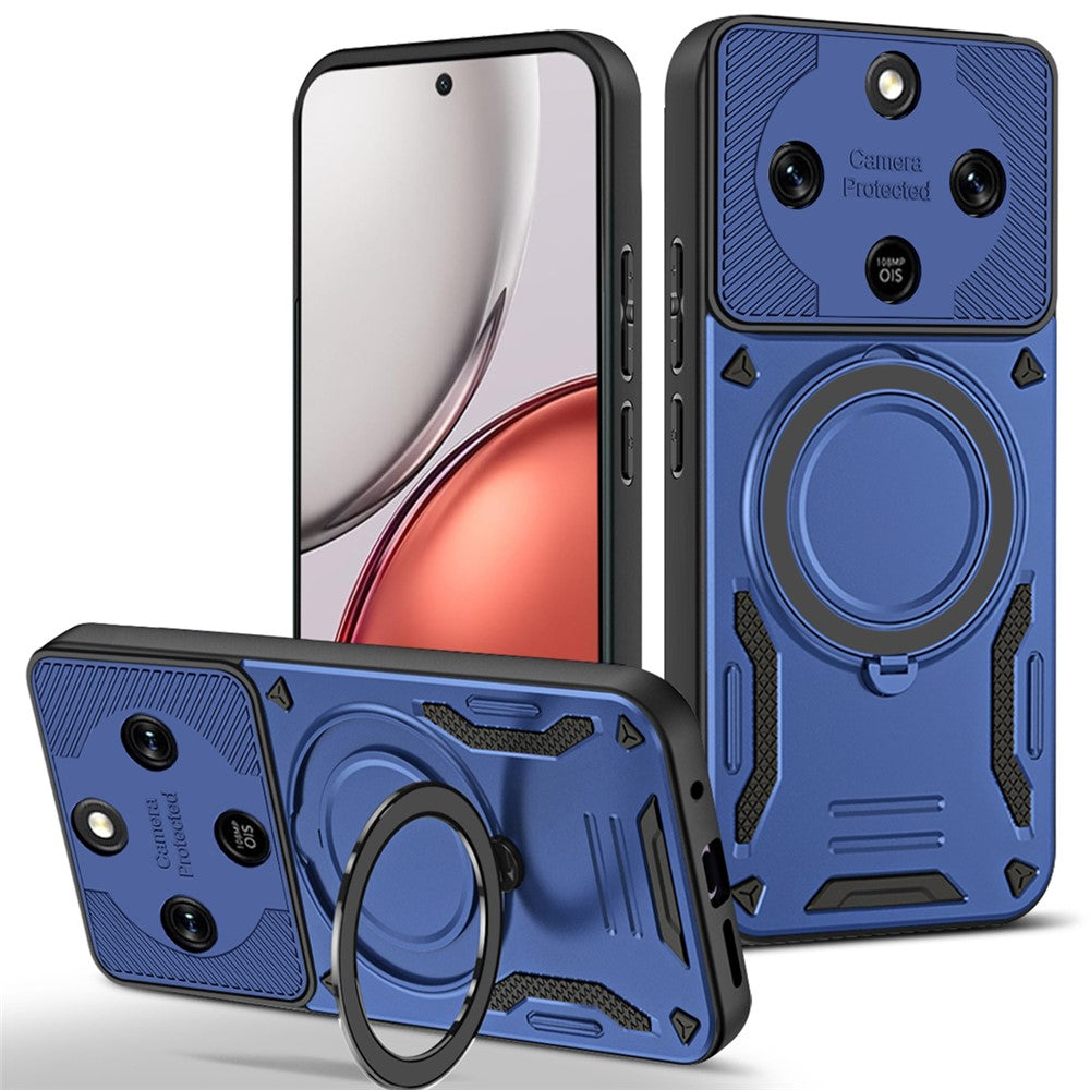 Magnetic Case For Honor Magic8 Lite 5G / X9d 5G / X70 5G Shockproof TPU + PC Phone Back Cover with Kickstand
