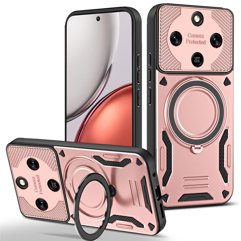 Magnetic Case For Honor Magic8 Lite 5G / X9d 5G / X70 5G Shockproof TPU + PC Phone Back Cover with Kickstand