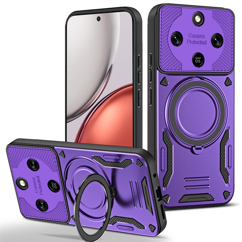 Magnetic Case For Honor Magic8 Lite 5G / X9d 5G / X70 5G Shockproof TPU + PC Phone Back Cover with Kickstand
