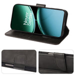 For OnePlus Nord 4 Case Wallet Stand Magnetic Clasp Closure Calf Texture Leather Phone Cover