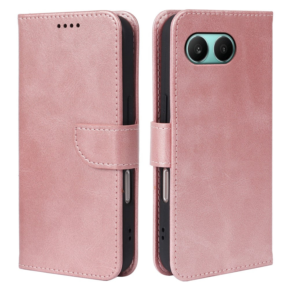 For OnePlus Nord 4 Case Wallet Stand Magnetic Clasp Closure Calf Texture Leather Phone Cover