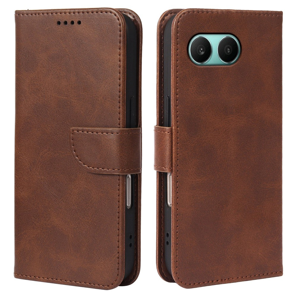 For OnePlus Nord 4 Case Wallet Stand Magnetic Clasp Closure Calf Texture Leather Phone Cover