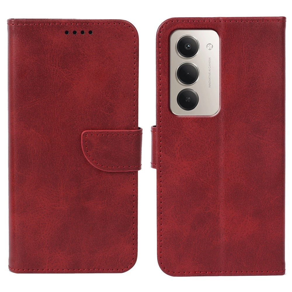 Phone Case For Xiaomi Redmi 15 5G (EU) (171mm  /  15 4G (EU) (171mm) Wallet Stand Magnetic Clasp Closure Calf Texture Leather Phone Cover
