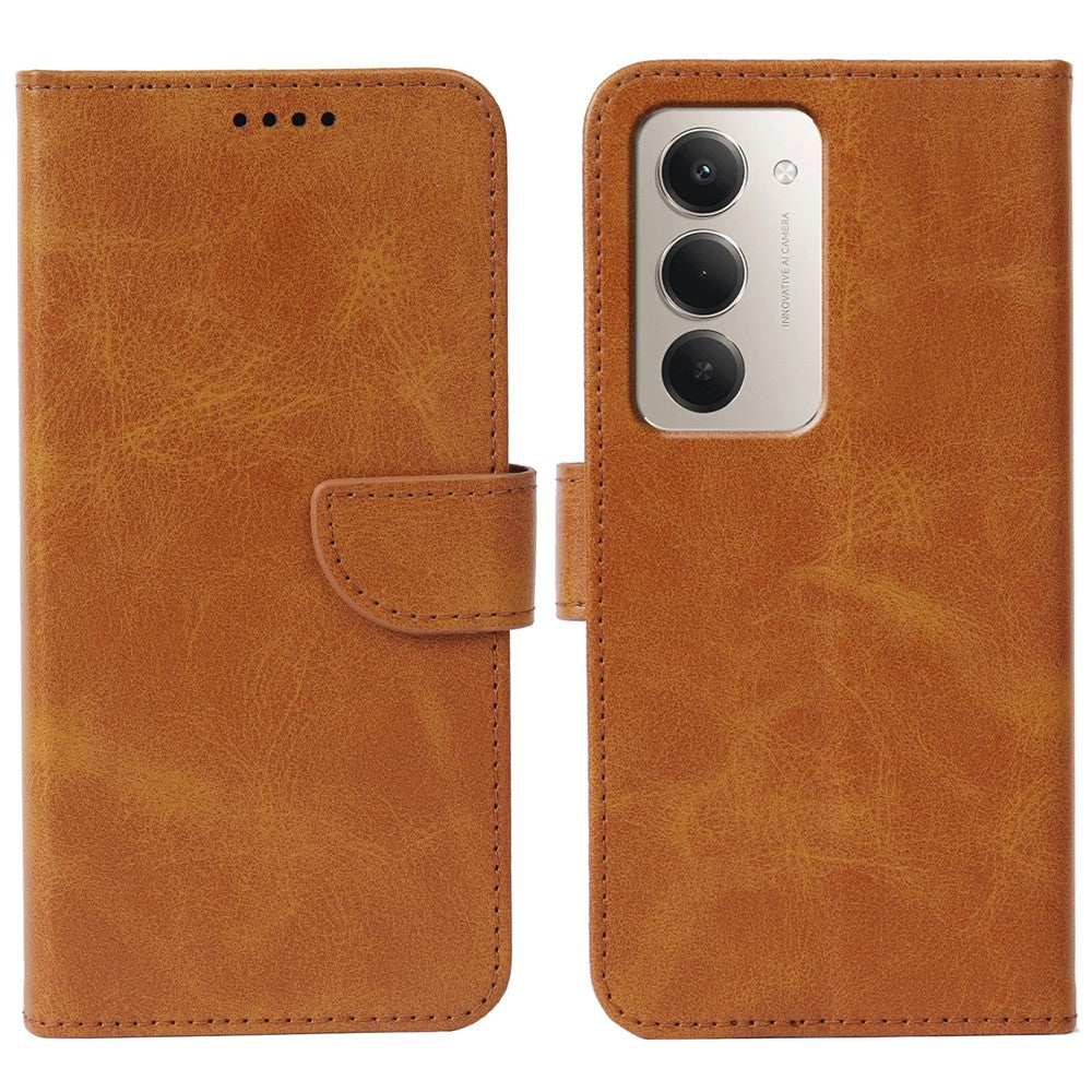Phone Case For Xiaomi Redmi 15 5G (EU) (171mm  /  15 4G (EU) (171mm) Wallet Stand Magnetic Clasp Closure Calf Texture Leather Phone Cover