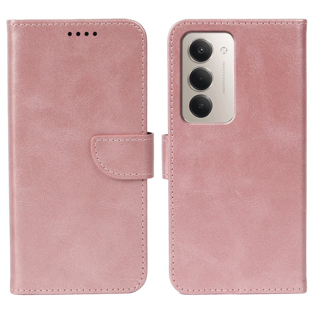 Phone Case For Xiaomi Redmi 15 5G (EU) (171mm  /  15 4G (EU) (171mm) Wallet Stand Magnetic Clasp Closure Calf Texture Leather Phone Cover