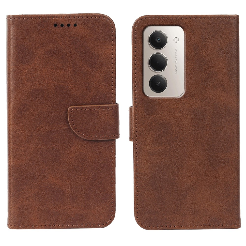 Phone Case For Xiaomi Redmi 15 5G (EU) (171mm  /  15 4G (EU) (171mm) Wallet Stand Magnetic Clasp Closure Calf Texture Leather Phone Cover