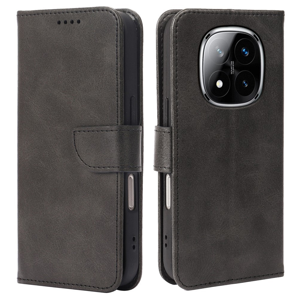 Phone Case For Xiaomi Redmi Note 14 Pro 5G  /  Poco X7 5G Wallet Stand Magnetic Clasp Closure Calf Texture Leather Phone Cover