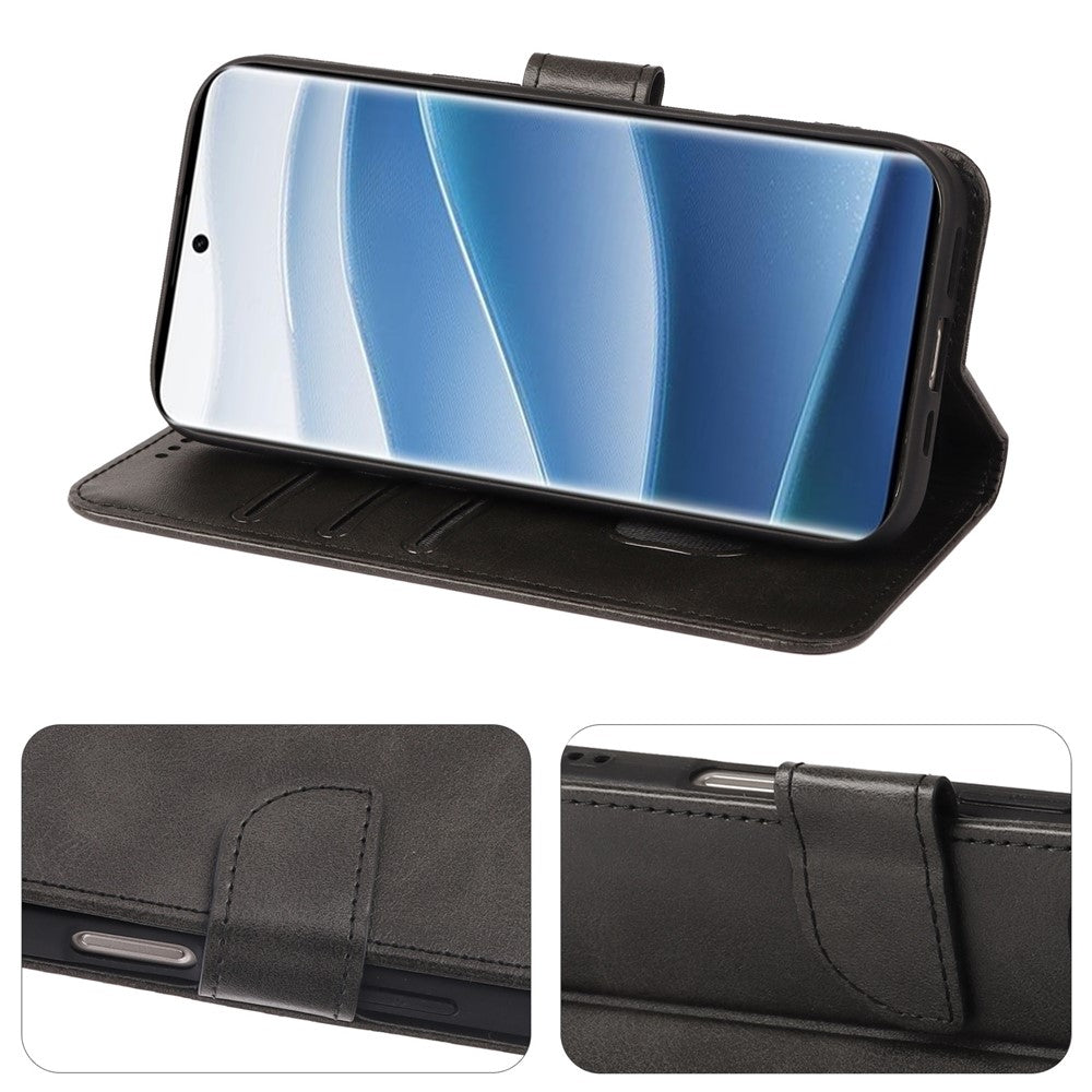 Phone Case For Xiaomi Redmi Note 14 Pro 5G  /  Poco X7 5G Wallet Stand Magnetic Clasp Closure Calf Texture Leather Phone Cover