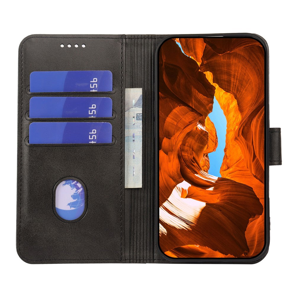 For Honor Magic8 Pro 5G Case Wallet Stand Magnetic Clasp Closure Calf Texture Leather Phone Cover
