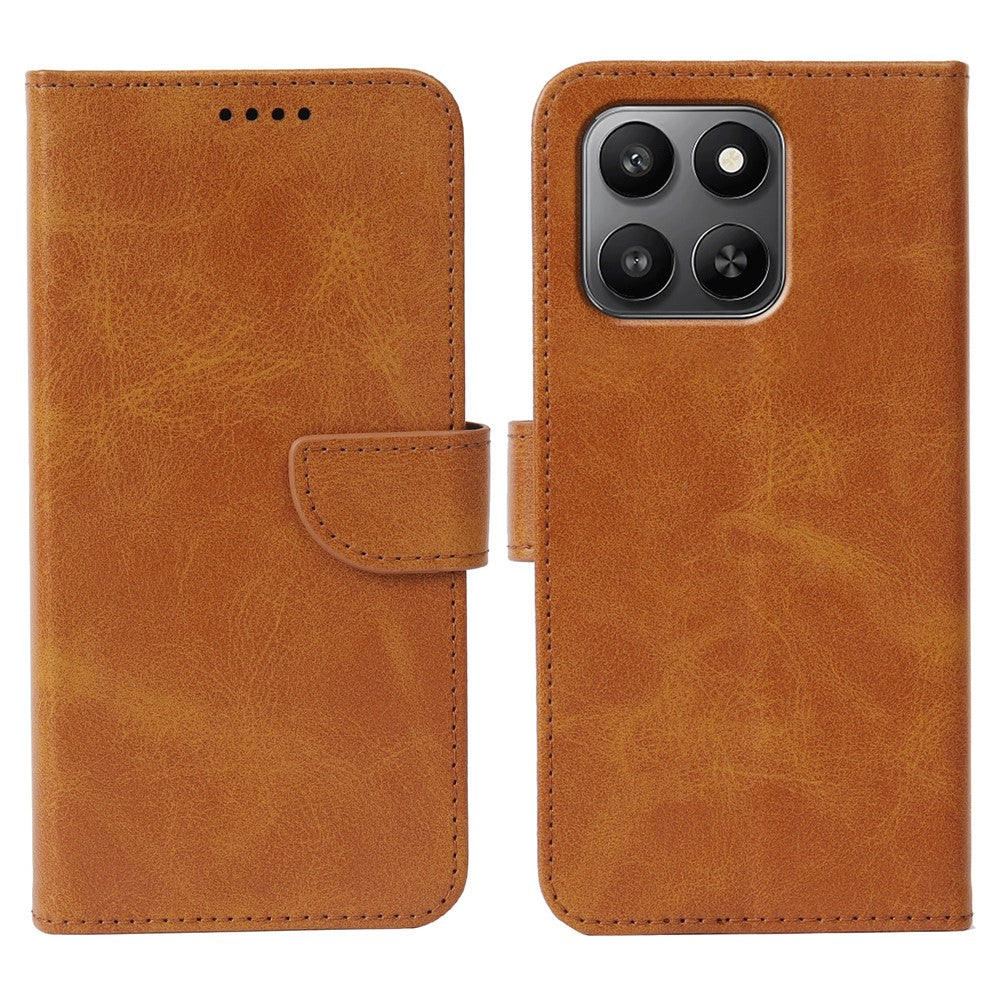Phone Case For Honor 400 Smart 5G / 400 Smart 4G / X7d 4G / X7d 5G Wallet Stand Magnetic Clasp Closure Calf Texture Leather Phone Cover