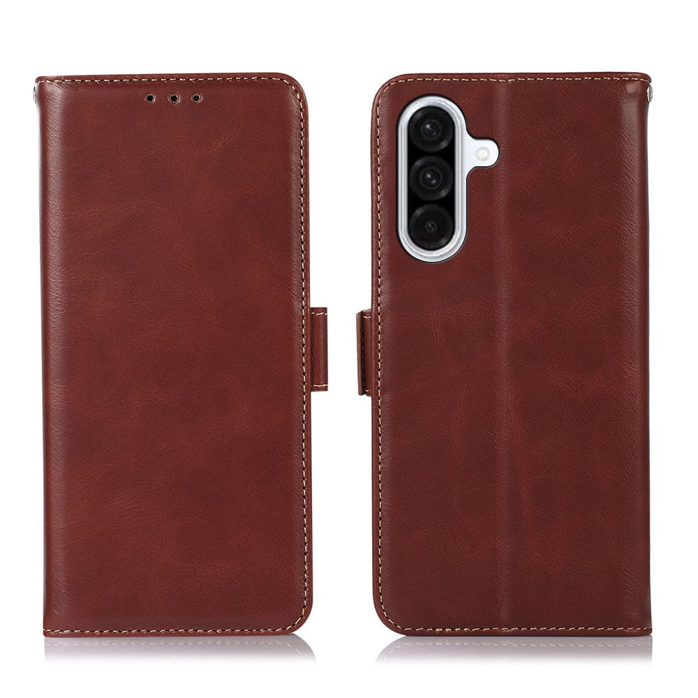 Til Samsung Galaxy A37 5G Etui RFID Blokerende Ægte Koskind Læder Pung Telefon Cover