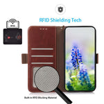 Til Samsung Galaxy A37 5G Etui RFID Blokerende Ægte Koskind Læder Pung Telefon Cover