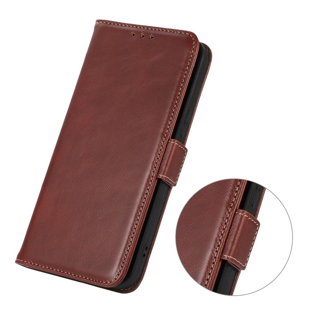 Til Samsung Galaxy A37 5G Etui RFID Blokerende Ægte Koskind Læder Pung Telefon Cover