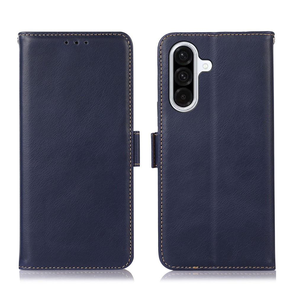 Til Samsung Galaxy A37 5G Etui RFID Blokerende Ægte Koskind Læder Pung Telefon Cover
