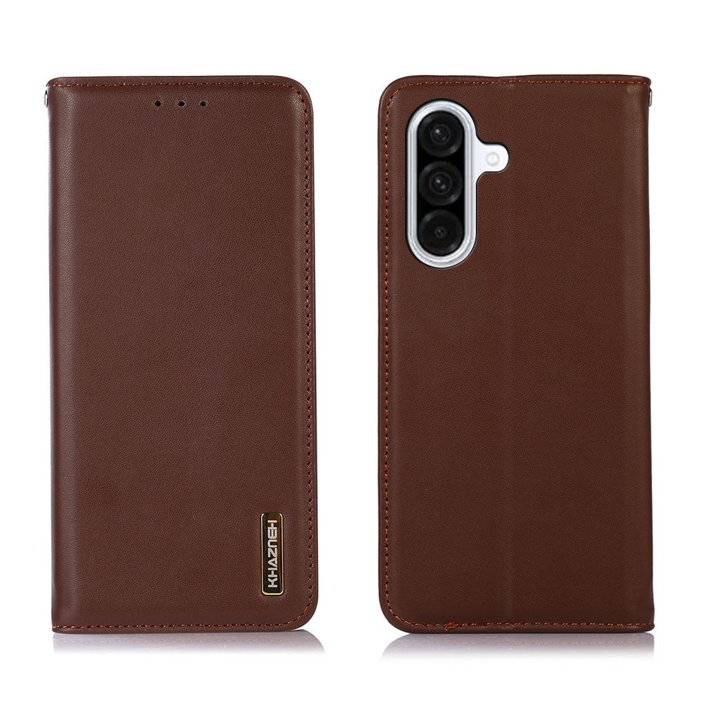 KHAZNEH For Samsung Galaxy A37 5G Case Wallet Genuine Cow Leather Phone Cover Nappa Texture