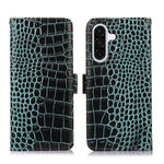 For Samsung Galaxy A37 5G Case RFID Blocking Wallet Crocodile Texture Genuine Cow Leather Phone Cover
