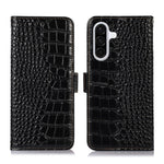 For Samsung Galaxy A37 5G Case RFID Blocking Wallet Crocodile Texture Genuine Cow Leather Phone Cover