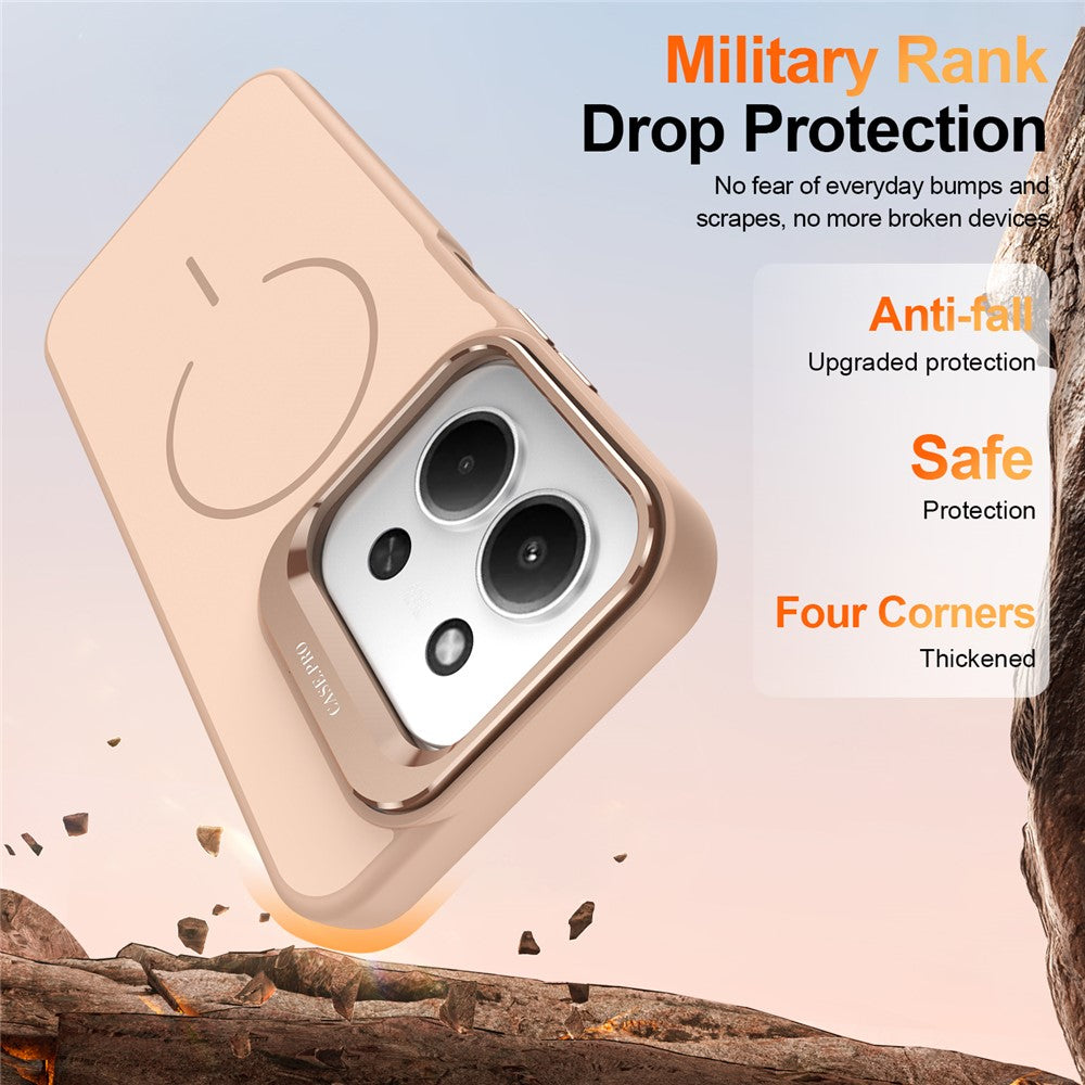 Phone Case For Xiaomi Redmi 15C 5G (EU) (173mm)  /  4G (EU) (173mm)  /  Poco C85 4G (173mm) Skin-touch PC + TPU Magnetic Cover with Lens Frame Kickstand