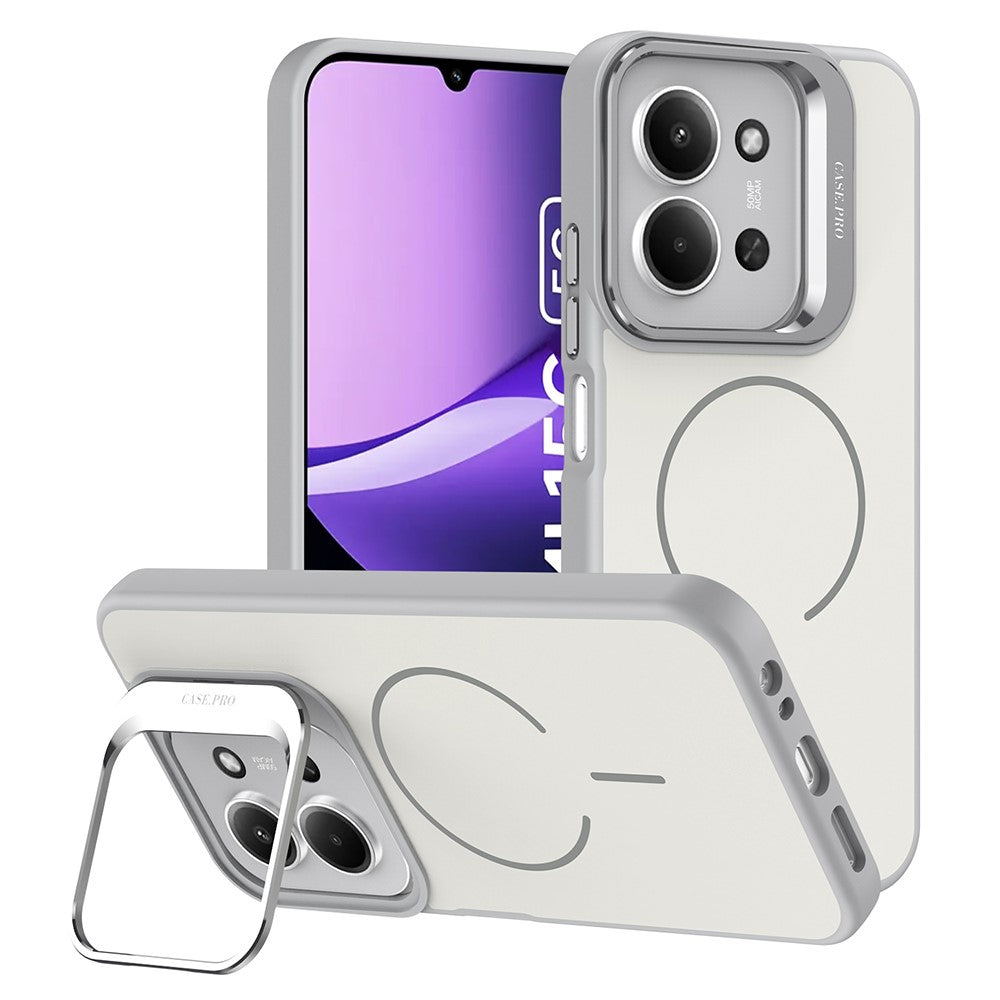 For Xiaomi Redmi 15C 4G (Global) (171mm)  /  Poco C85 4G (171mm) Case Skin-touch PC + TPU Magnetic Phone Cover with Lens Frame Kickstand