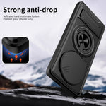 For Honor X60 Pro 5G  /  X9c 5G Magnetic Case Ring Holder Foldable Kickstand TPU PC Phone Cover with Camera Lens Slider