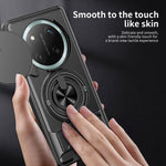 For Honor X60 Pro 5G  /  X9c 5G Magnetic Case Ring Holder Foldable Kickstand TPU PC Phone Cover with Camera Lens Slider